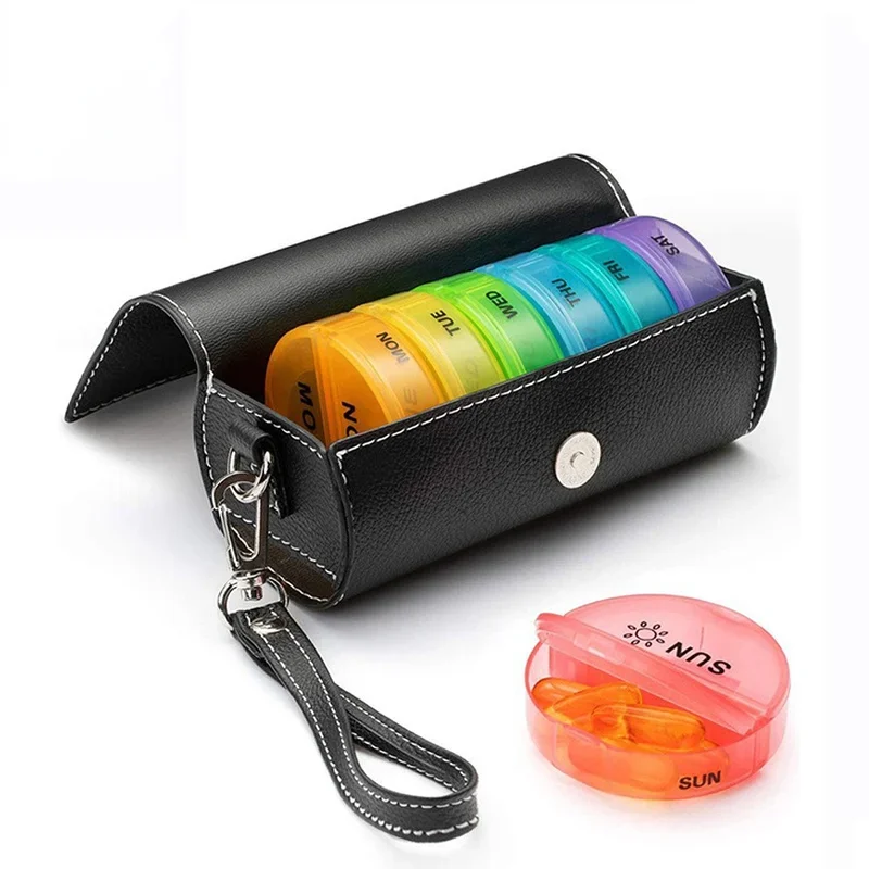 

Portable 7 Day Mini Weekly Tablet Pill Medicine Box Holder Storage Organizer Container Case Pill Box Splitters Travel Pill Box