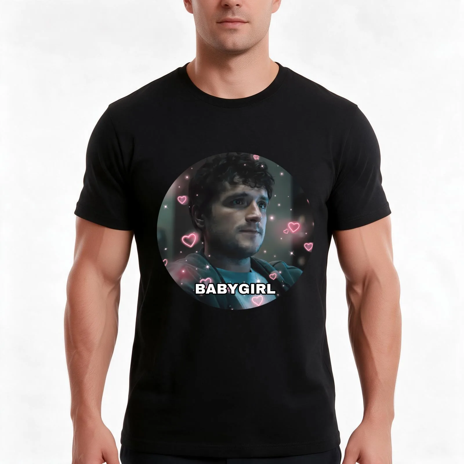 Mike Schmidt Babygirl Circle T-Shirt, Summer Casual Cotton Tee, Oversized Streetwear Tops, Vintage Graphic Print, 100% Cotton