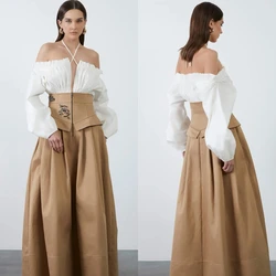 Vestido personalizado de graduación Jiayigong de estilo moderno con cuello Halter, vestidos para ocasiones a medida drapeados con cuentas