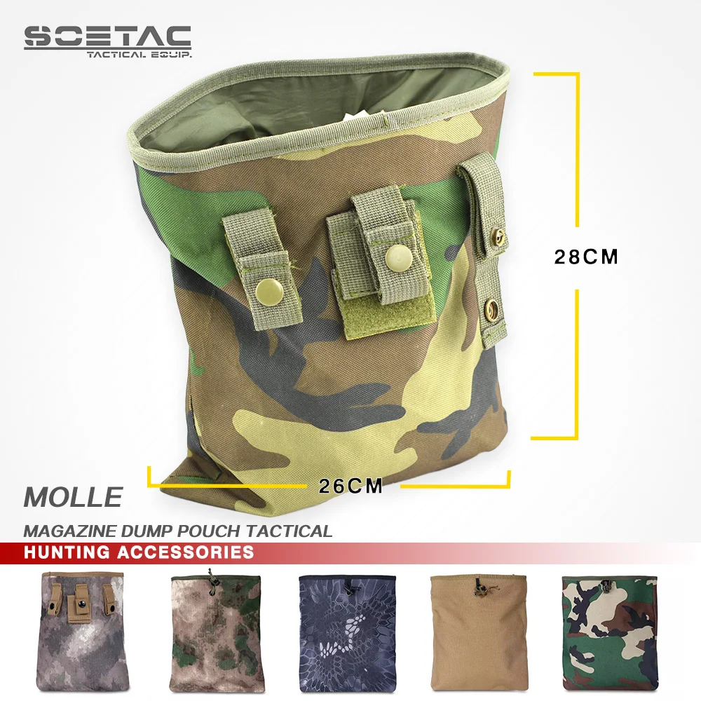 SOETAC MOLLE Magazine Dump Pouch Tactical Mag Drop Pouch Recycling Bag Storage Bag Hunting Accessories