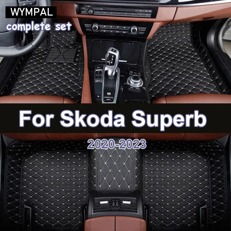

Автомобильные коврики для Skoda Superb B8 3V 2016 ~ 2022 2021 2020 Ковры Коврики Кожаный напольный коврик Внутренние детали Водонепроницаемый коврик Автомобильные аксессуары