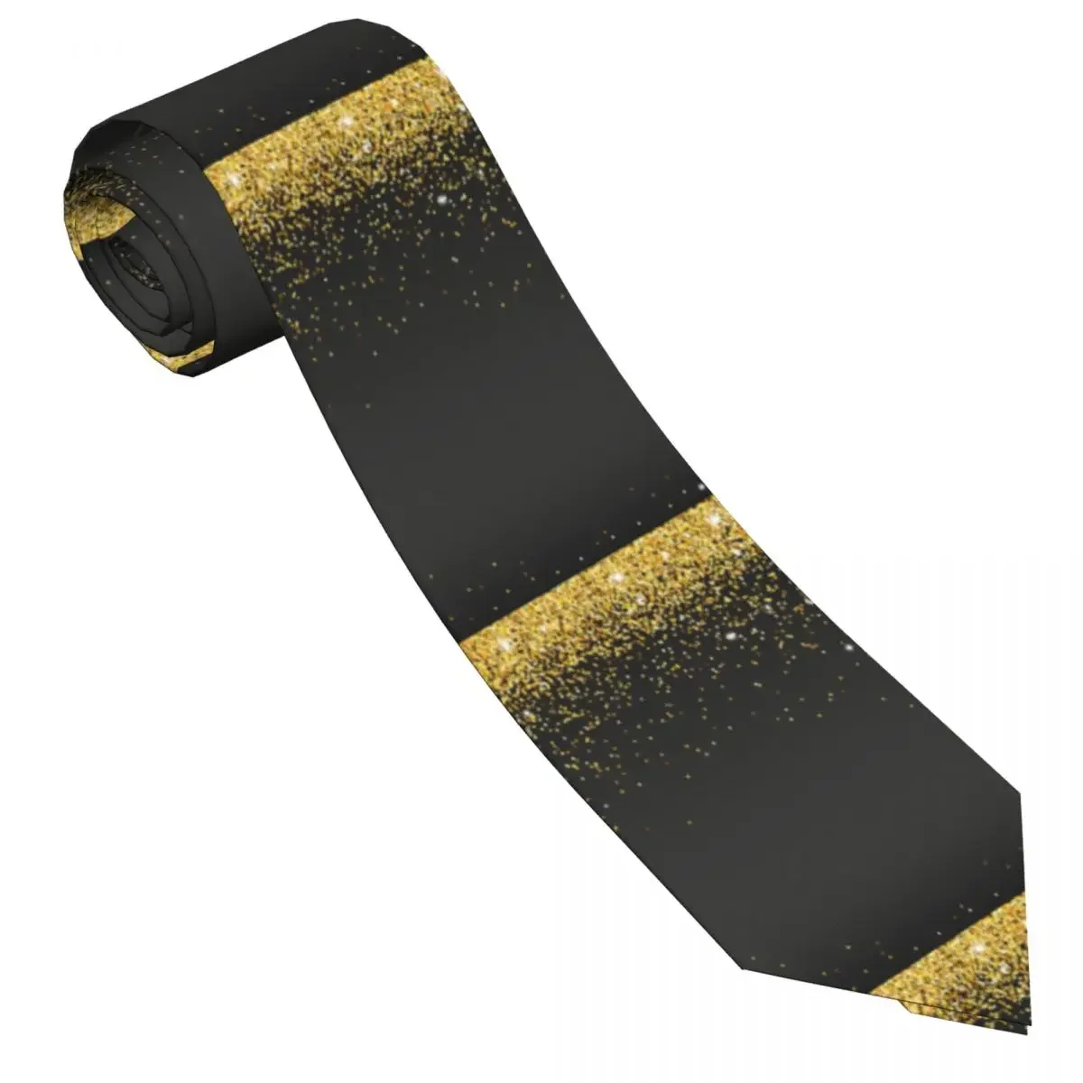 Tie For Men Formal Skinny Neckties Classic Men's Abstract Golden Glitter Wedding  Gentleman Narrow