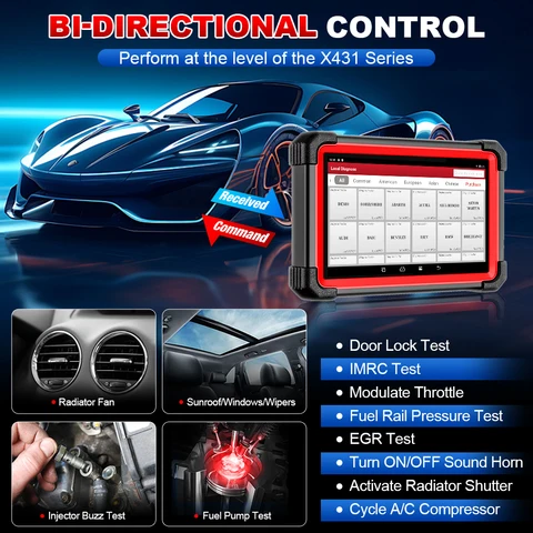 Диагностический сканер LAUNCH X431 CRP919E BT OBD2, двунаправленный диагностический инструмент, с поддержкой CAN FD/DoIP, диагностика всех систем на уровне OE, с адаптером BT.