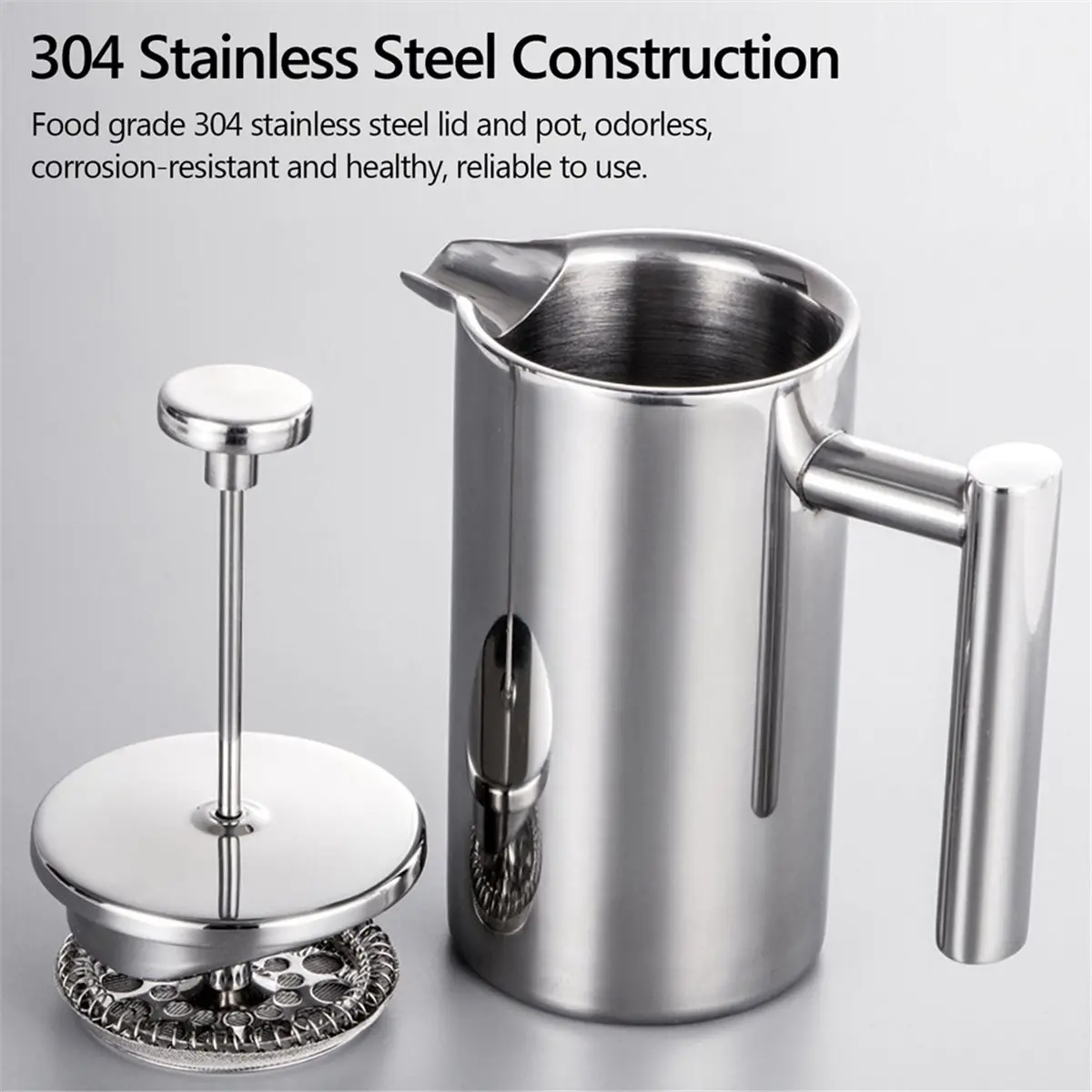 350mlCoffee Maker Pot French Coffee Maker Stainless Steel Double Walled Insulated Coffee Maker Pot