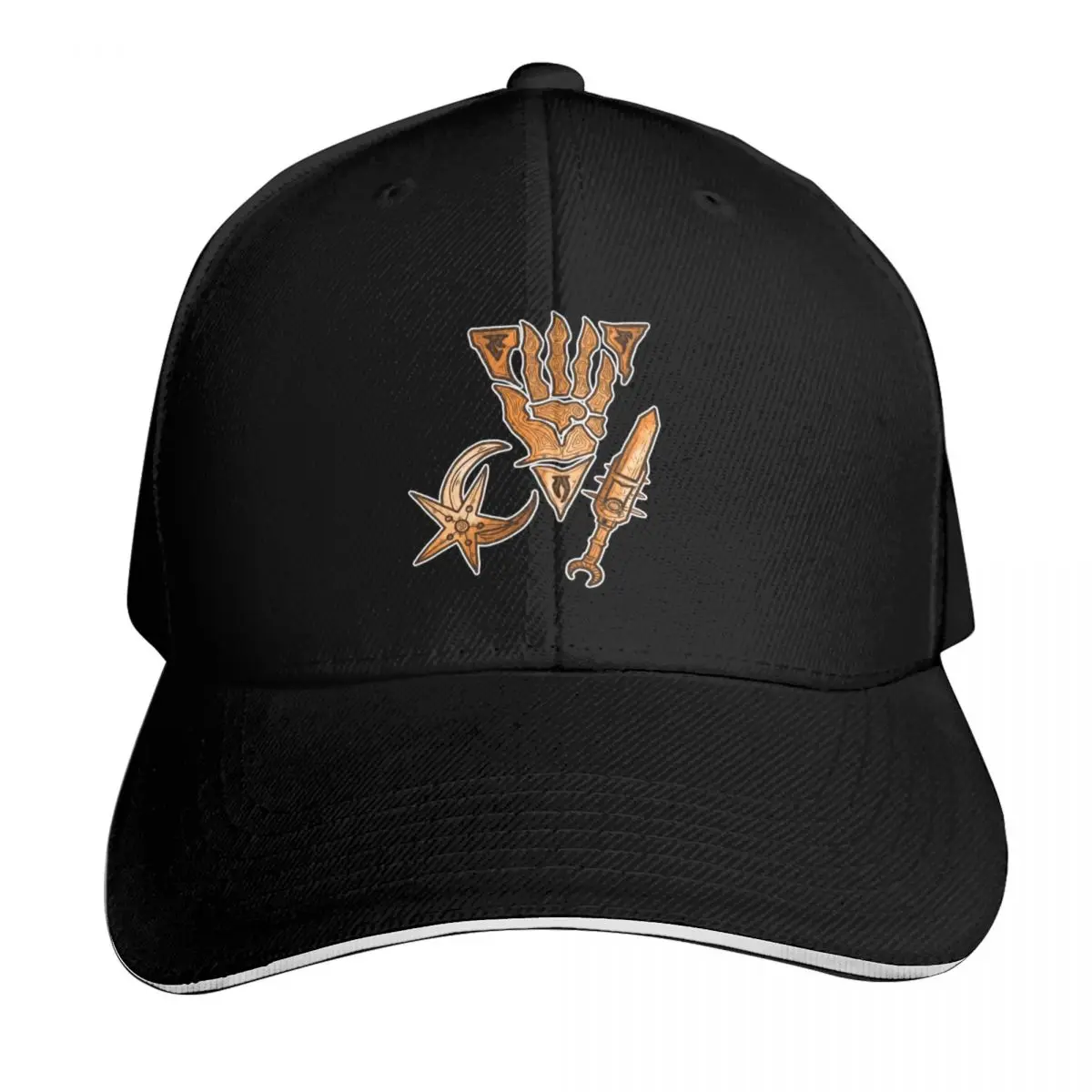 Nerevar's Past Morrowind Aged Pattern Box Art Inspired Scrolls Elder Online Fantasy RPG Dunmer Baseball Cap