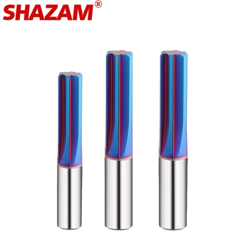 

SHAZAM CNC Mechanical Workshop Tools 68 H7 Blue Nano Coated Tungsten Steel Straight Groove Reamer Carbide Milling cutter