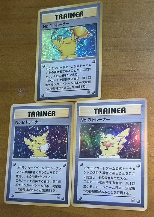 3Pcs/set Ptcg Self-Control Pokemon Pikachu Coarse Flash Collect Trading Signature Flash Card Anime Gift Cartoon Reprint