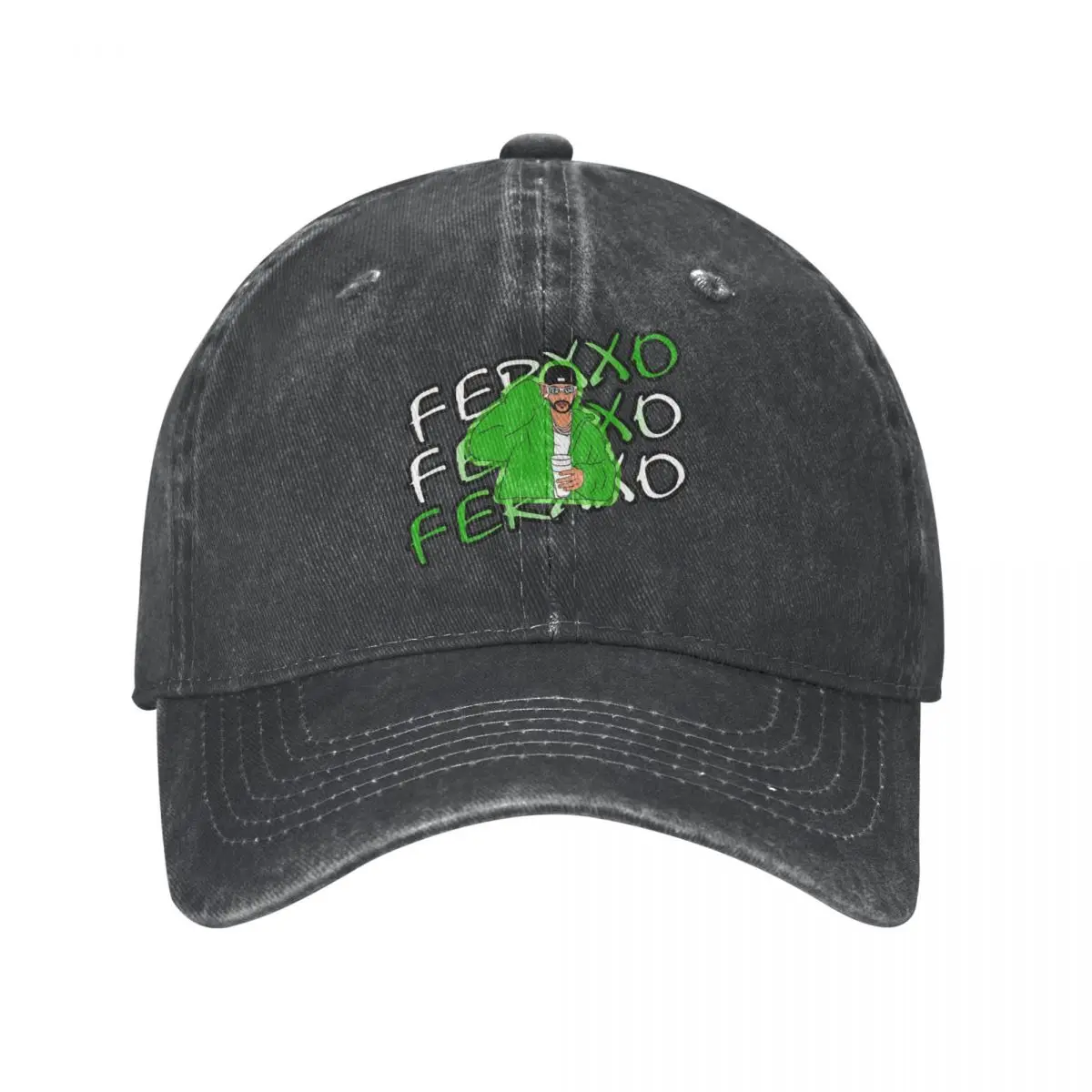 Ferxxxo Trucker Hat Merch Vintage Distressed Denim Washed Cool Feid Headwear For Men Women Adjustable