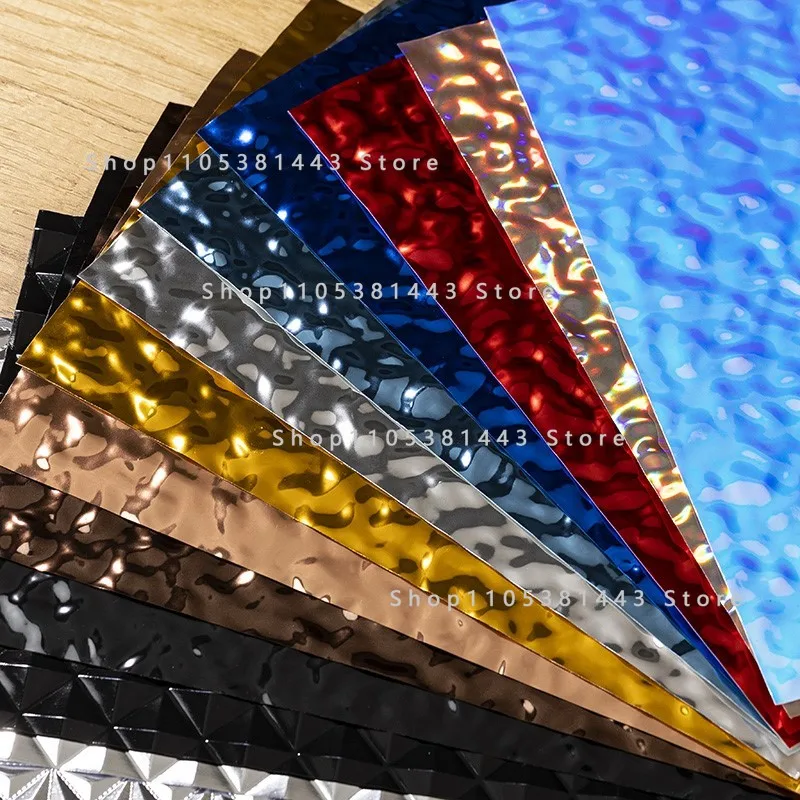Shopping Mall Display Ceiling Wedding Background Mirror Embossing Water Ripple Plate Mirror Metal Decoration