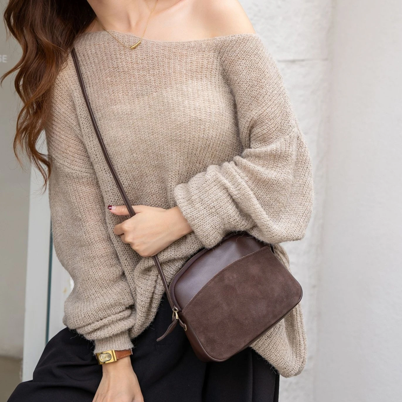 

Winter New Women's Fashion Lightweight Matte Cowhide Leather Crossbody Mini Bag - Travel Companion Cold Weather Shoulder Purse