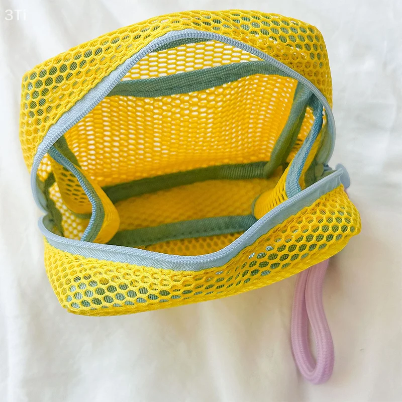 Portable Mesh Makeup Cosmetic Bag Zipper Travel Pouch Bag Make Up Case For Home Offices Travel Accessories Organizer