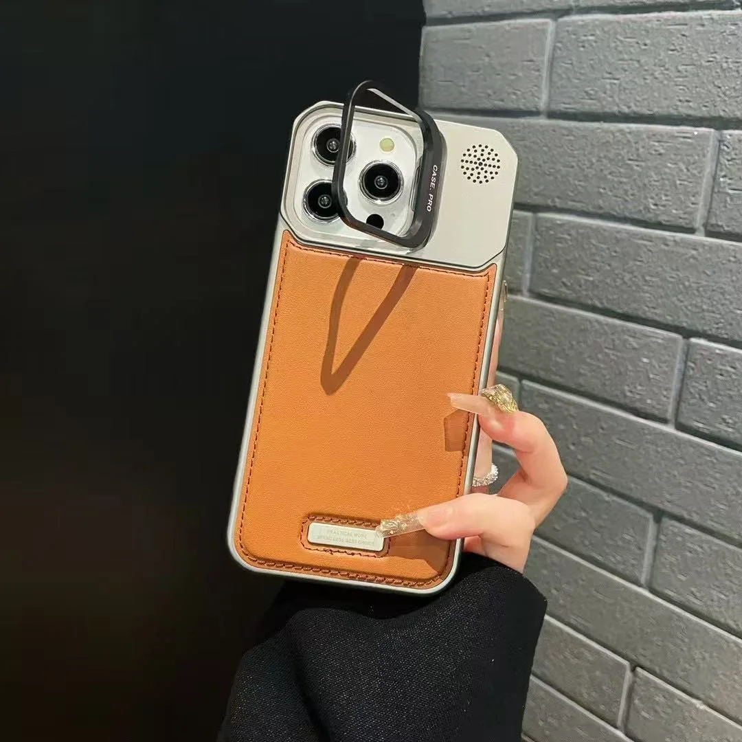 Luxuriöse Leder-Handyhülle für Magsafe Apple iPhone 17, Air 16, 15, 14, 13, 12, 11, Pro Max Plus, magnetisch, mit Ständerschutz