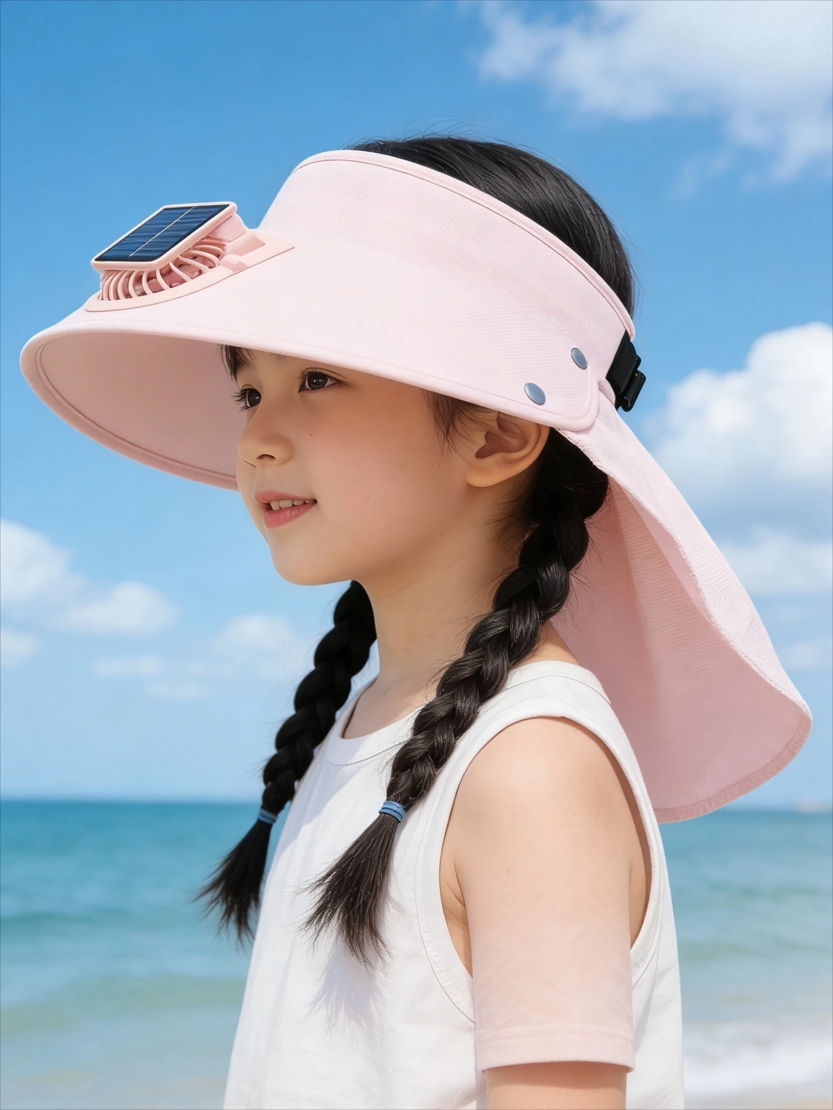 夏用ソーラーファンハット-男女兼用-アウトドア日よけ帽子
