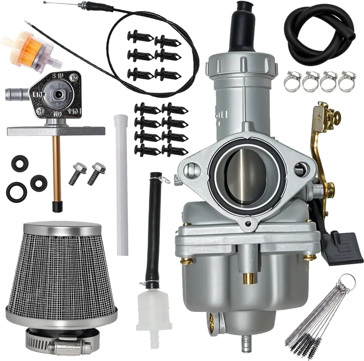 Carburetor for Honda TRX250EX Sportrax 250 EX 2001-2005 ATV, 35mm Air Filter, Throttle Cable & Fuel Petcock Valve