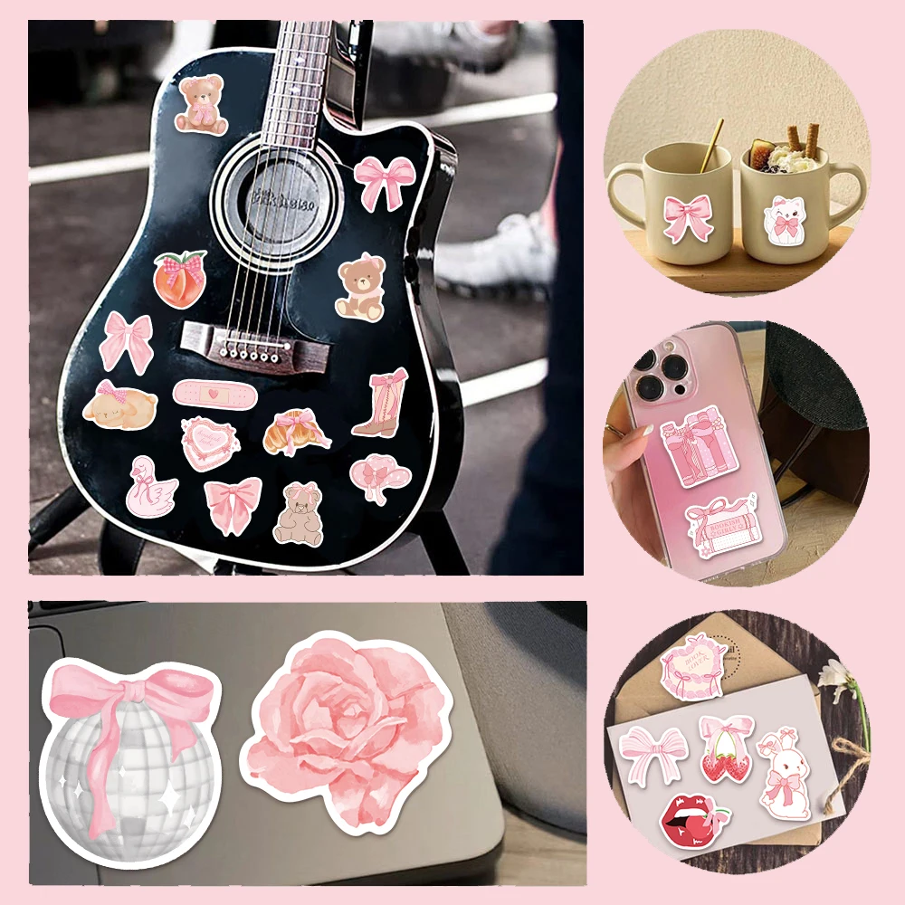 50PCS Pink Fun Park Scrapbook Graffiti Notebook DIY Luggage Motorcycle Skateboard Cartoon Graffiti Exquisite Stickers