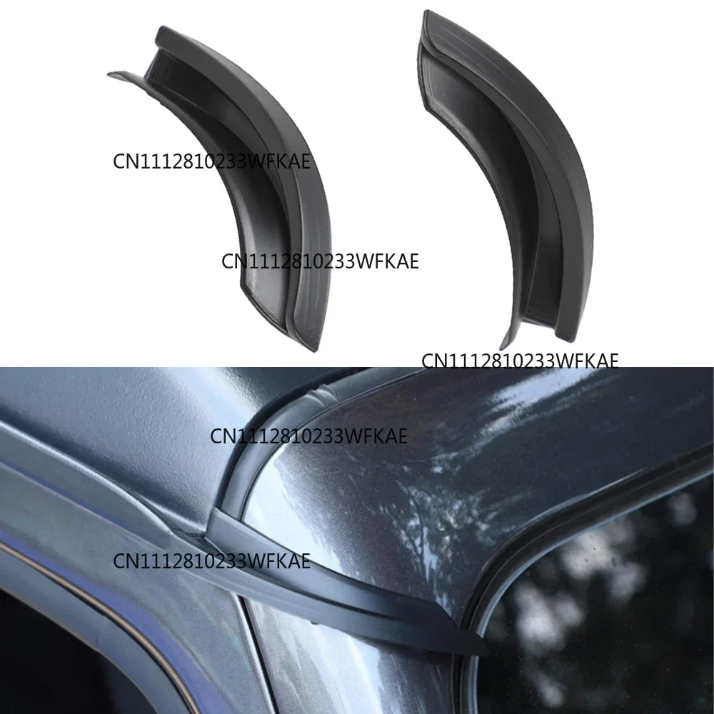 2pcs Car Roof Rain Gutter Extensions Rainwater Diversion Channel for Jeep Wrangler JK JL Gladiator JT 2018-2023 ABS Accessories