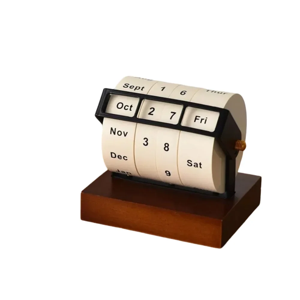 Hot sales for Kawaii Desk Perpetual Calendar Manual Wheel Table simplicity Calendar Desktop Decoration School Stationery