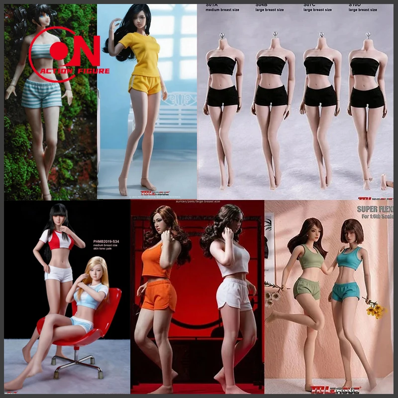 

TBLeague 1/6 Scale Female Suntan Pale Seamless Body 12'' Super Flexible Soldier Action Figure Body Dolls with Steel Skeleton