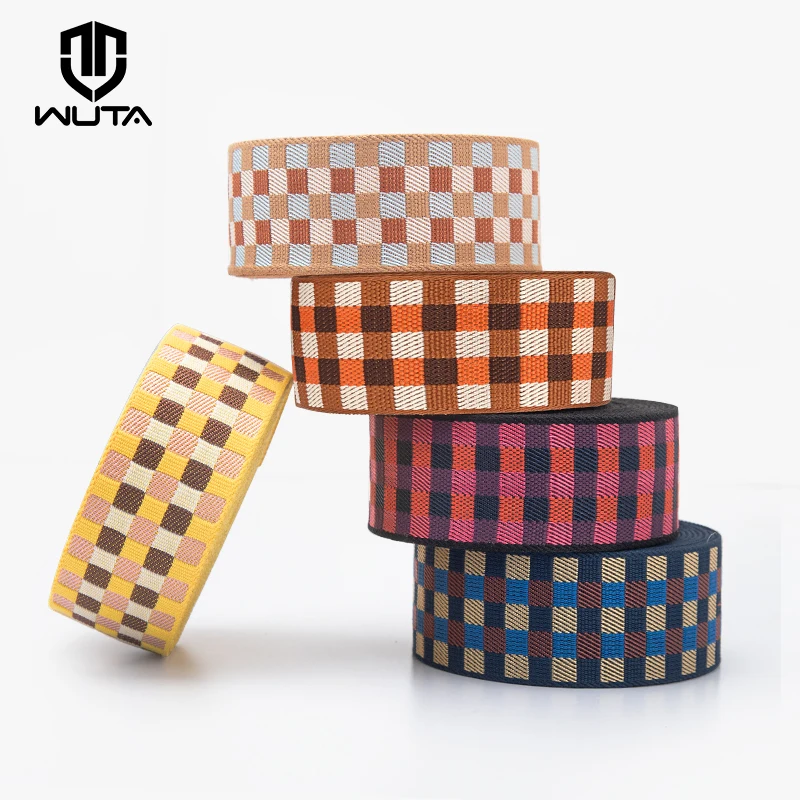 WUTA Fashion Webbing Straps for Bag Belt Cotton Thick Plaid Ribbon Backpack Strap Luggage Accessories Bag DIY Craft 5 Meter