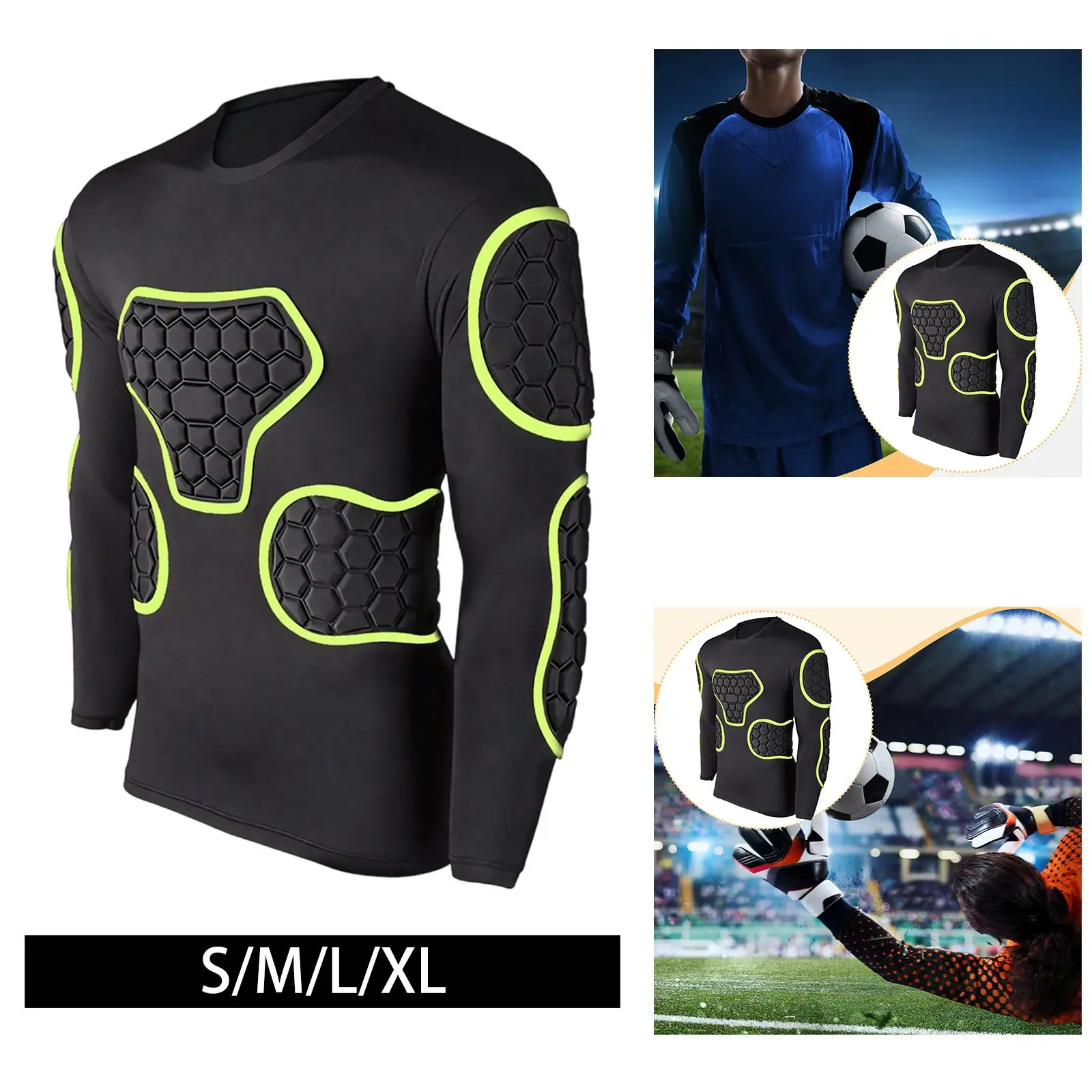 Long Sleeve EVA Foam Padded Goalkeeper for Basketball Ergonomic Fit Multipurpose Professional Chest Elbow Guards