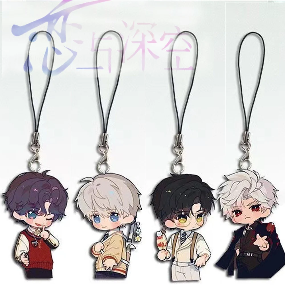 Q Version Love and Deepspace Sylus Qin Che Rafayel Xavier Zayne Cosplay Key Chain Acrylic Keychains Mobile Phone Lanyard Pendant