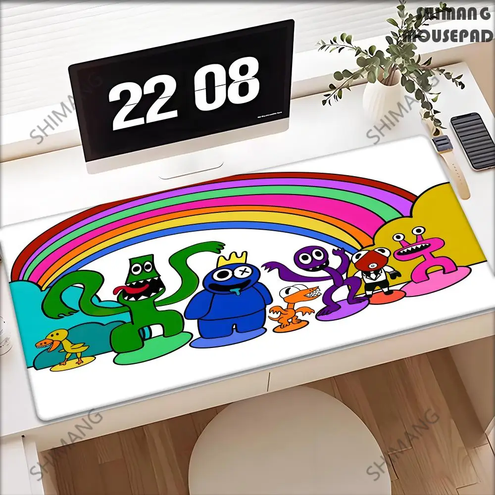 Cartoon Rainbow Friend Mouse Pad Large Desk Mat Keyboard Ergonomic Office Rubber Game PC Non-slip Anti-fray Home Custom Best Pri