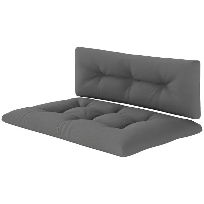 

2 Seater Pallet Cushions Outdoor 3.9" Thick Replacement Cushions - Tufted Design for Garden, Patio, Dark Gray