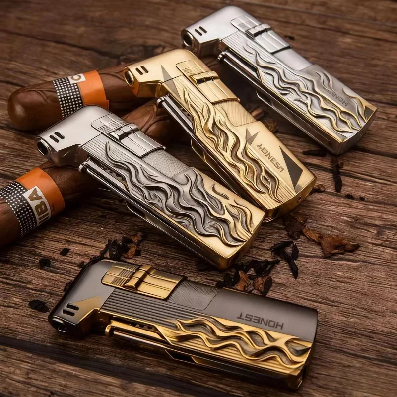 Encendedor de chorro de butano con herramienta de tubo, encendedor de varilla de tubo, encendedor de Gas multifunción, fuego libre, accesorios compactos para cigarrillos, cigarro para hombre