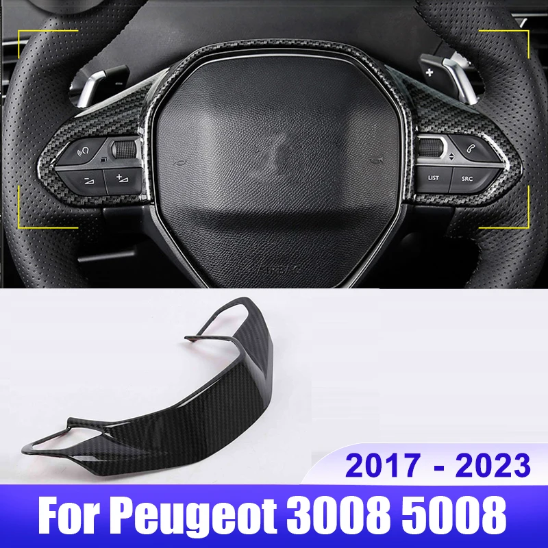 

For Peugeot 3008 5008 GT 2017 2018 2019 2020 2021 2022 2023 3008GT 5008GT Car Steering Wheel Button Trim Cover Accessories