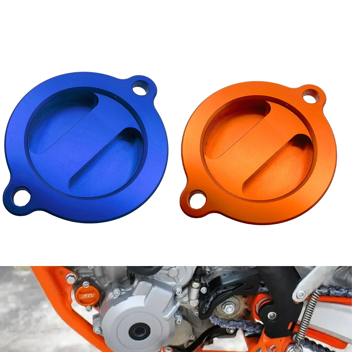 

For KTM EXC EXCF XCF XCW SXF SMR Freeride 250 350 400 450 500 530 2009-2018 Dirt Pit Bike CNC Billet Oil Filter Cover Cap