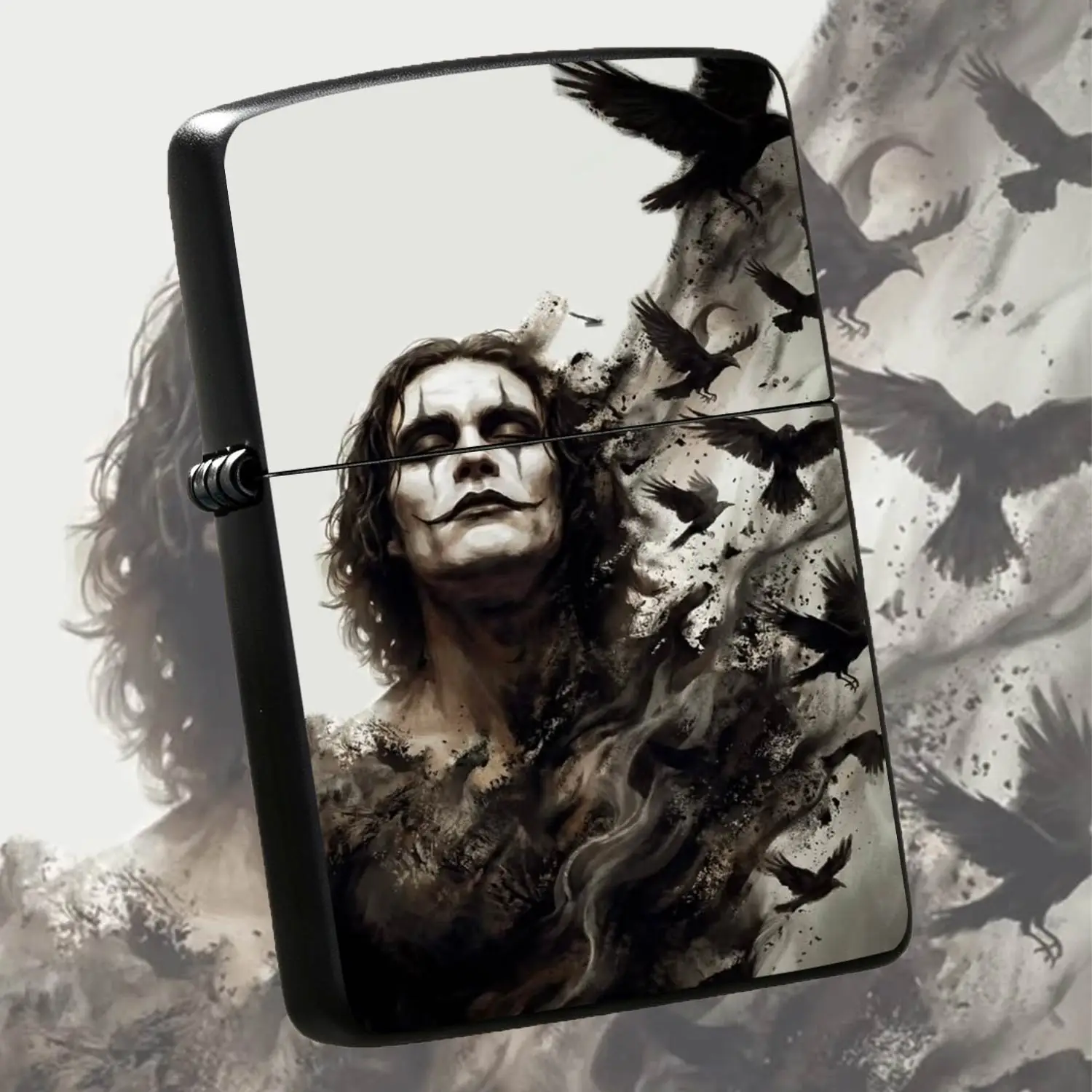 Dark Crow Themed Art Lighter, Classic Movie Inspired Unique Stylish Design, Atmospheric Personal Carry Item, Perfect For Outdoor Trips Daily Travels Parties Gatherings, Thoughtful Distinctive Gift For Friends And Hobbyists, Smooth Grip, Ble