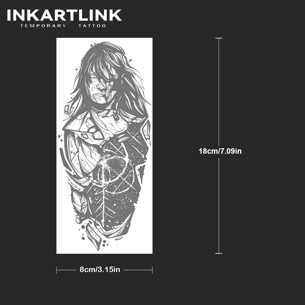 INKARTLINK فتاة مظلمة الوشم ملصق القوطية الطوطم الوشم المؤقت مقاوم للماء وغير يتلاشى صيانة لمدة 1-2 أسابيع أوروبية أ #4