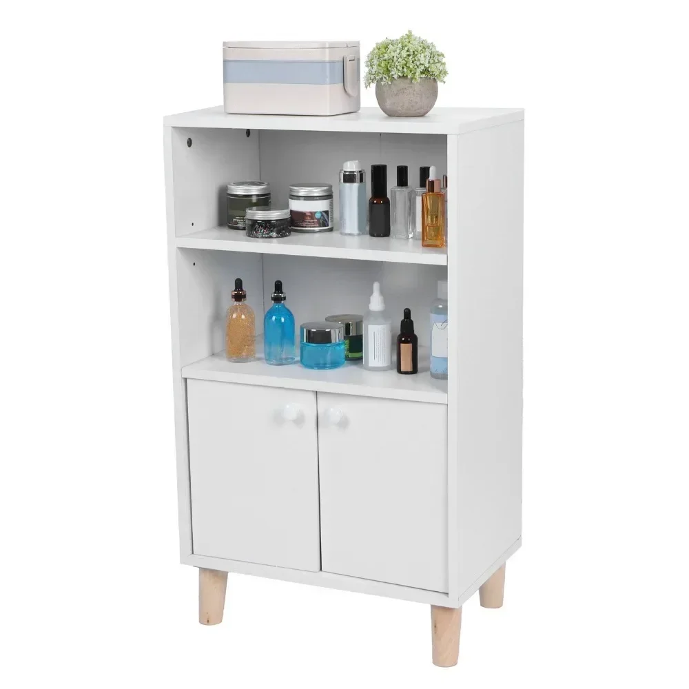 

Bathroom Cabinet Multifunction MDF Wood Floor Cabinet with 2 Shelf Home Furnitures,18.9x11.8x31.5in,Bathroom Cabinet