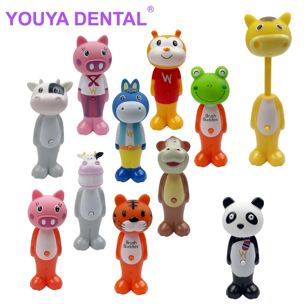 Baby Retractable Toothbrush Cute Cartoon 1PC Animal Shape Soft Toothbrush Kids Dental Oral Care Brush Tool Training Toothbrushes