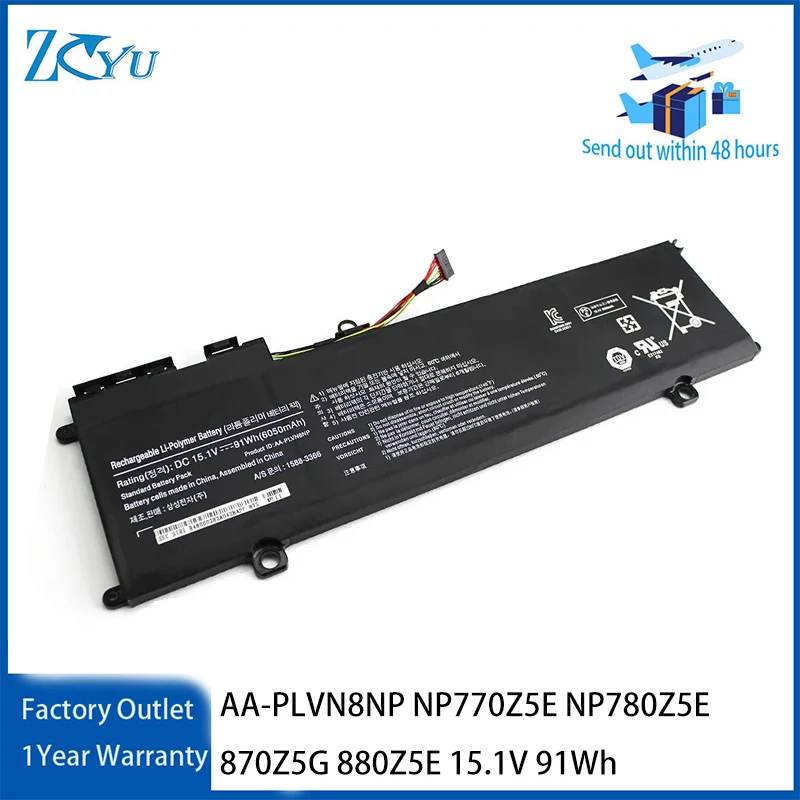 

AA-PLVN8NP Laptop Battery for Samsung ATIV Book 8 NP770Z5E NP780Z5E 870Z5G 880Z5E etc 15.1V 91Wh