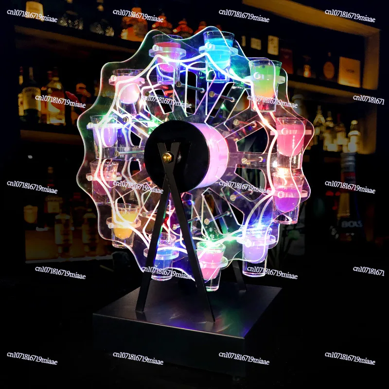 

Bar Cocktail Shelf Luminous Ferris Wheel One Cup Holder KTV Champagne Foreign Wine Internet Celebrity Bullet Cup Holder Wine