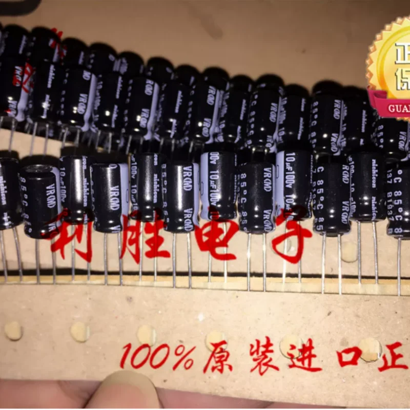 10PCS-100PSC  10UF 100V Japanese Nichicon Fever Electrolytic Capacitor 100V10UF 6 * 11 VR Audio Suitable