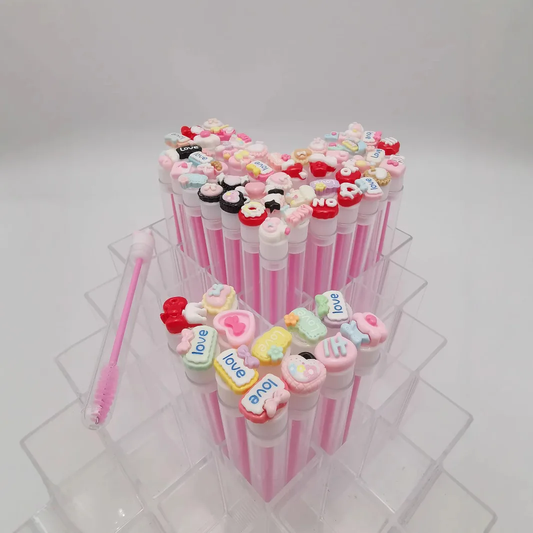 Gros dessin animé coloré bonbons gâteau amour cils baguette cils brosse Tube Mascara baguette cils Spoolies Tubes cils cils brosse Tube