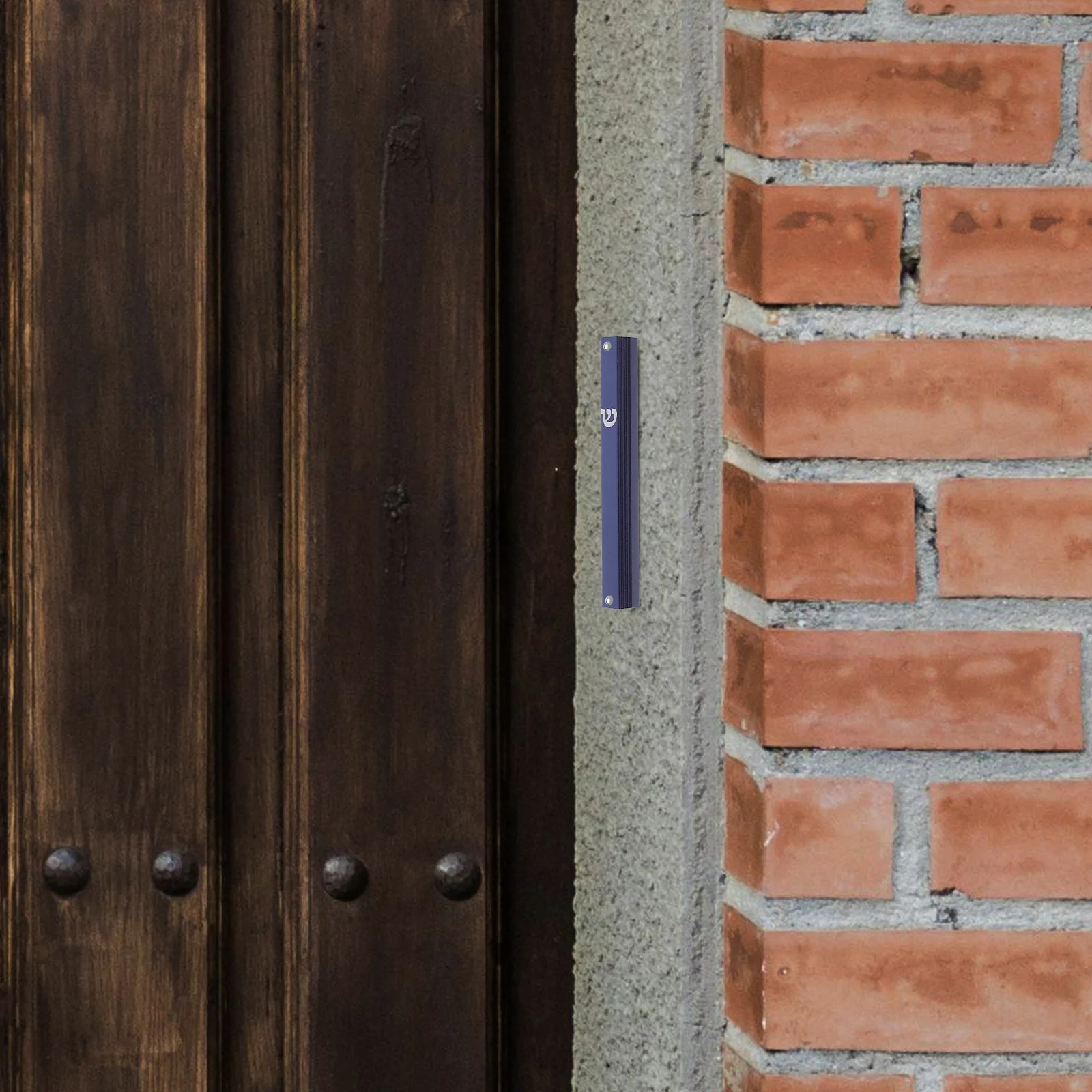 

Mezuzah for Front Door with Scroll Metal Judaica Decoration Home Blessing Symbol Weatherproof Outdoor Indoor Doorpost Accent