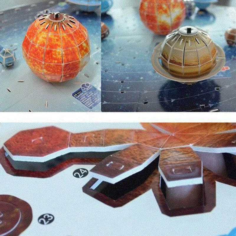 146Pcs 3D Solar System Puzzle Set Planet Board Game 3D Paper DIY Jigsaw Learning & Education Science Toy Age 6+ Birthday Gift