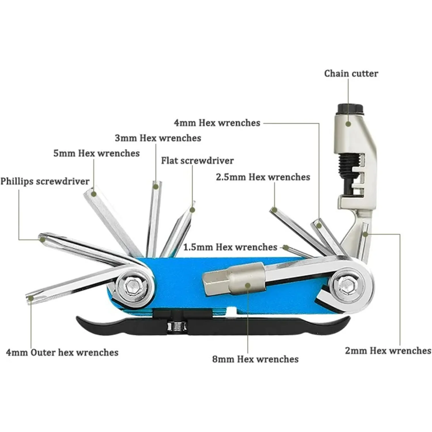 Multi Tool, Bike Multitool, Mountain Bike Repair Tool Kit (11 in 1 tool), Portable Bicycle  Easy Road Riding Travel Emergency Ma