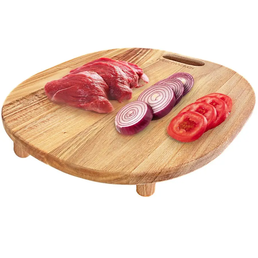 

Доска для нарезки с ножками, деревянная доска для гриля с опорами, приподнятая разделочная доска с регулируемыми и съемными ножками для 28-дюймовых решеток