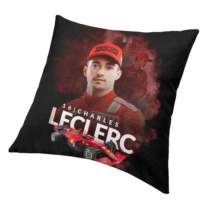 Charles Monaco Formula One Driver Leclercs Cushion Cover Two Side Printing Floor Pillow Case for Living Room Pillowcase