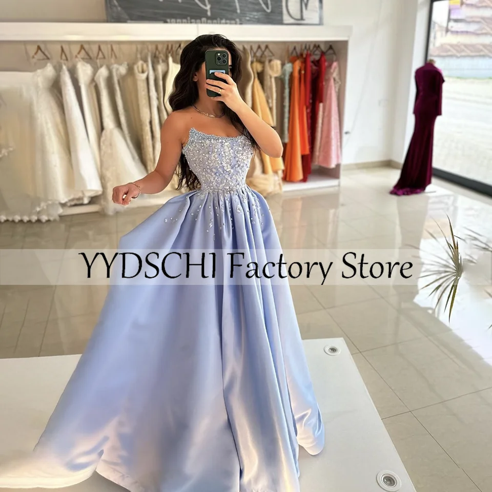 

Customized Dresses Strapless Evening Dress 2024 Beading Appliques Flowers Mermaid Dress Sexy Pleated Stain Wedding Party Dresses