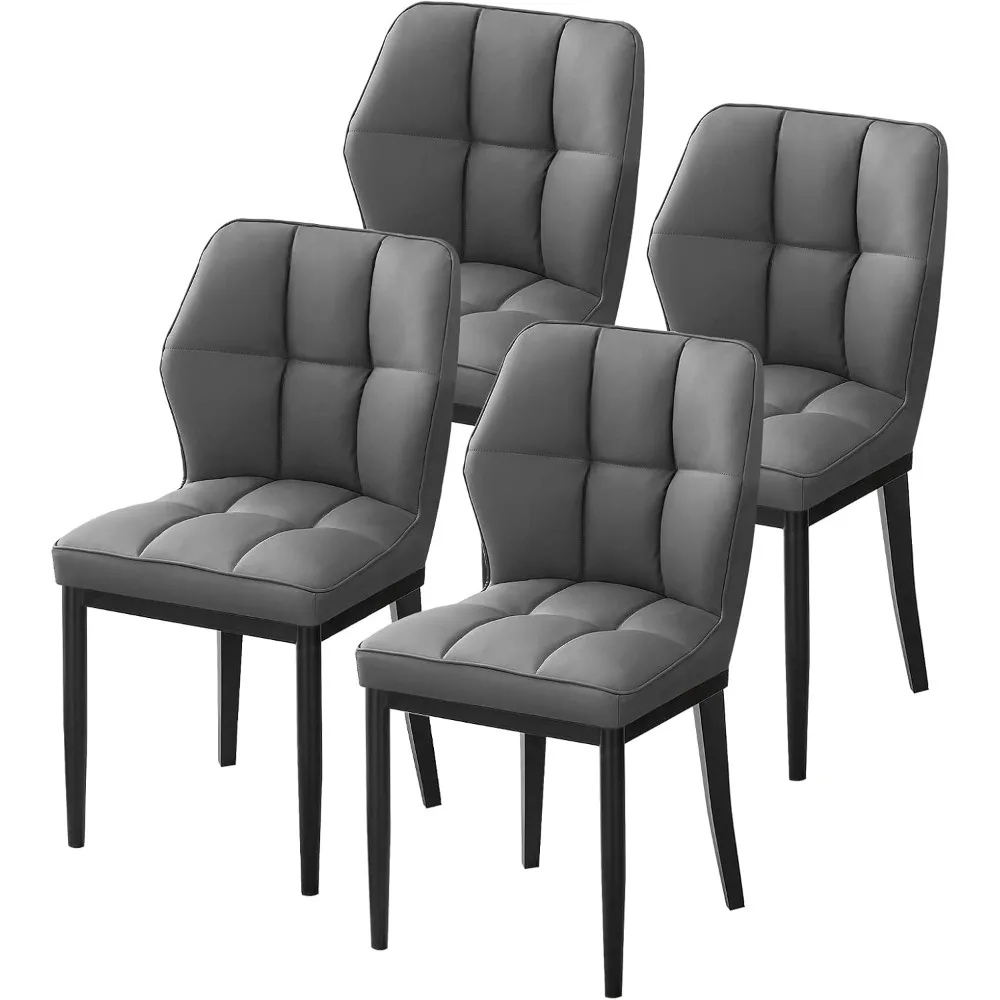

Dining Chairs Set of 4 Mid Century Modern Kitchen Chairs Sillas de Comedor Upholstered Armless Dinner Leather Dining Room Chairs