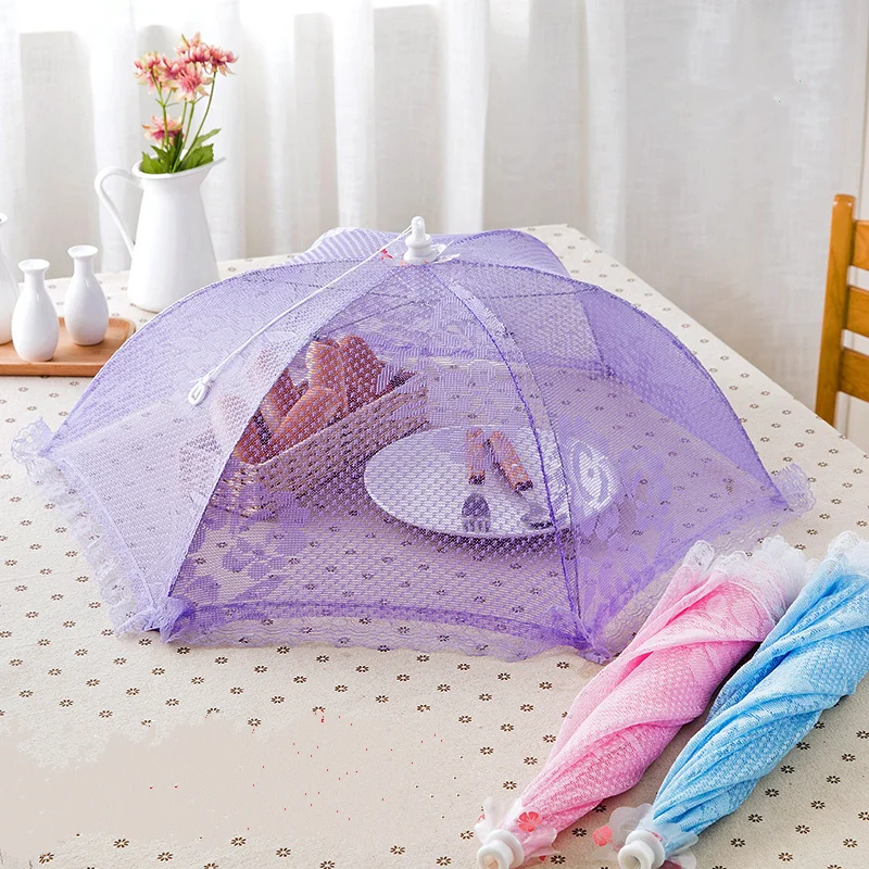 Convenient and Useful Food Covers Umbrella Style Anti Fly Mosquito Meal Cover Table Mesh Food Cover Kitchen Cooking Tools.