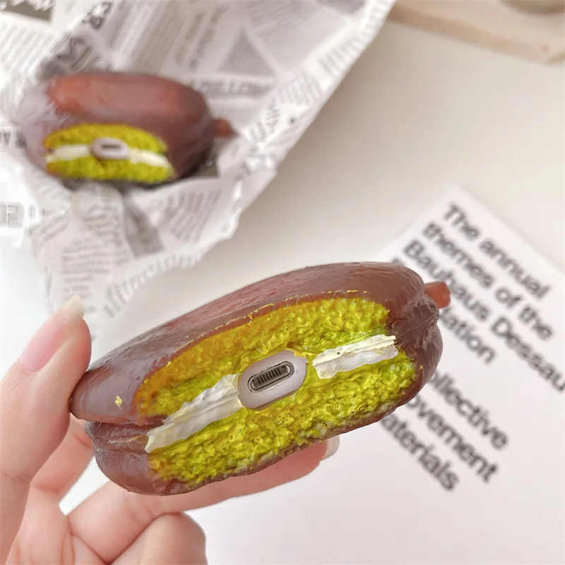 Funda creativa de imitación para auriculares Matcha Choco Pie para Apple Airpods Pro2, funda para Airpods 3, tercera generación, funda AirPod 2 1