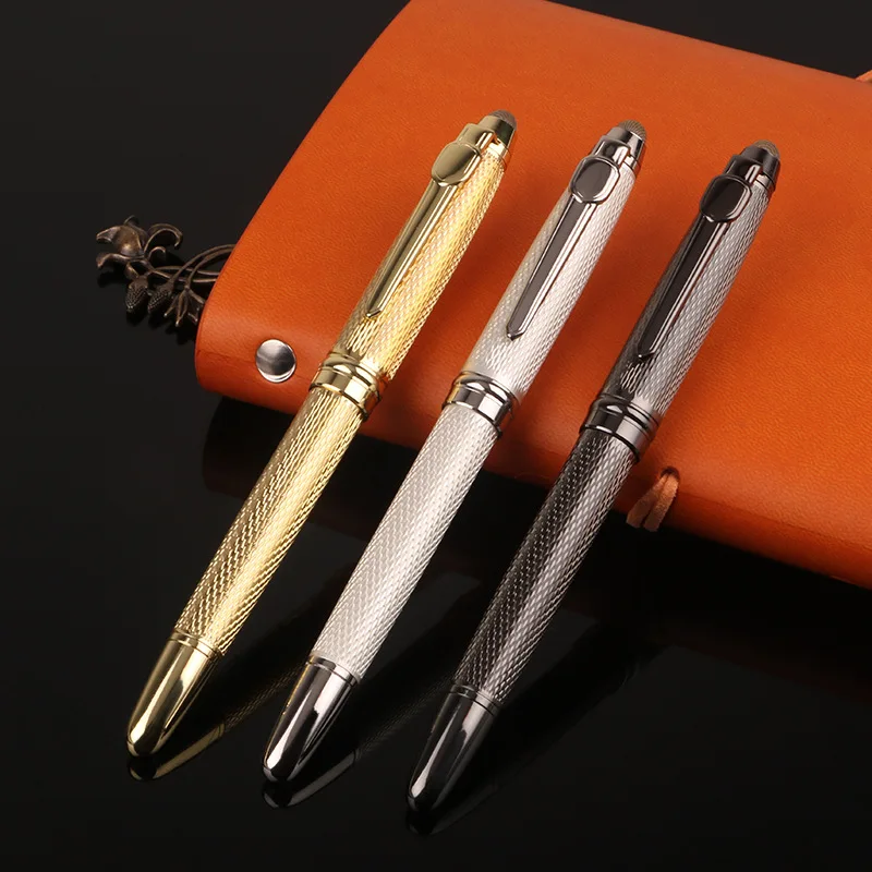 Luxury Metal Signature Multifunctional Touch Pen Gold Silver Signature Ball Point Pens Writing Stationery Business Office Gifts