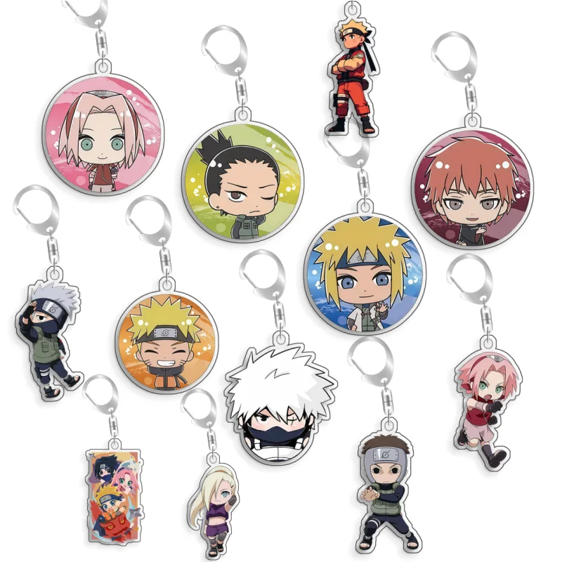 Llavero de Acrílico con Diseño de Anime de Naruto, Haruno Sakura, Nara Shikamaru, Uzumaki Naruto, Yamanaka Ino, Hecho a Mano, Regalo, 5cm