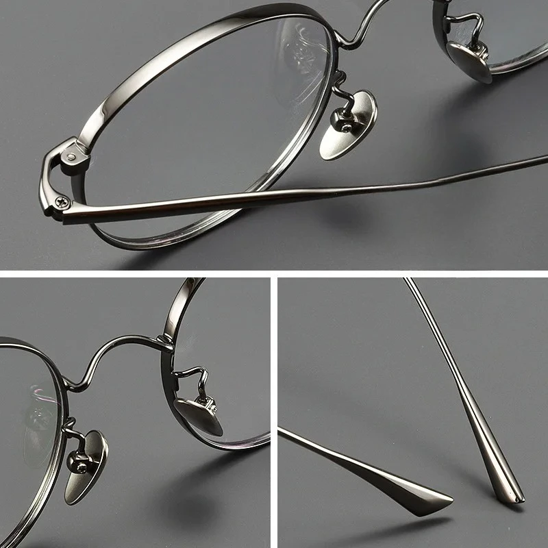 Rx óculos retro redondo titânio multifocal masculino óculos ópticos progressivos personalizados alta miopia prescrição óculos